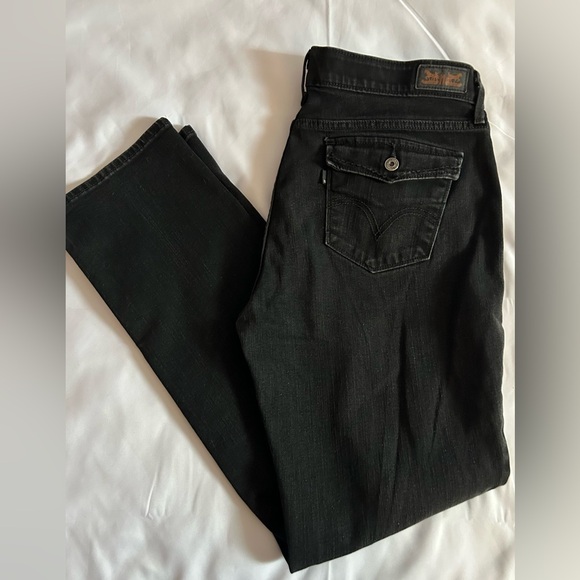 Levi's Women's 525 Perfect Waist Straight Leg Jeans Black Size 12M - Picture 1 of 10